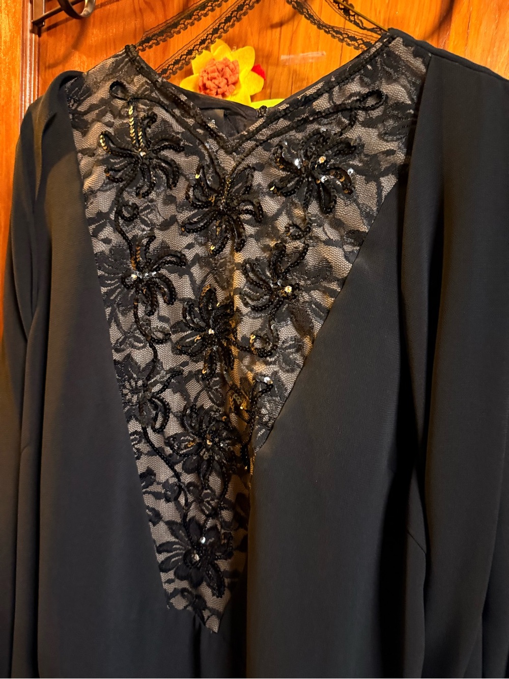Black Lace-Detail Women's Nightgown - Elegant Sleepwear
